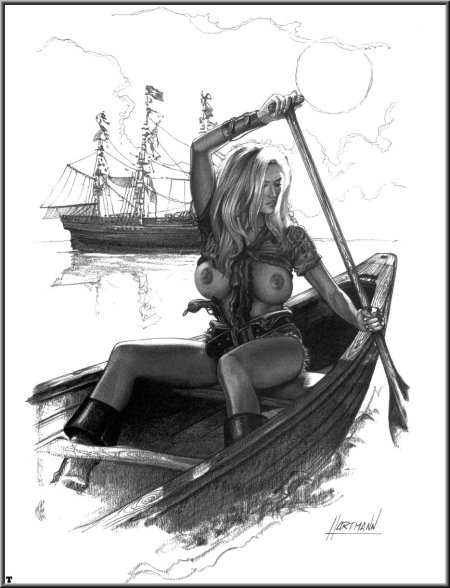 Голая на пиратском корабле