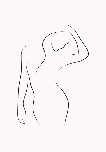 Силуэт женщины карандашом