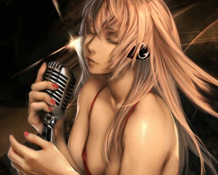 Девушка в наушниках арт