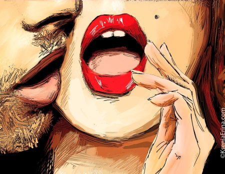 Красивые женские губы арт