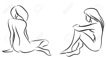 Контур девушки