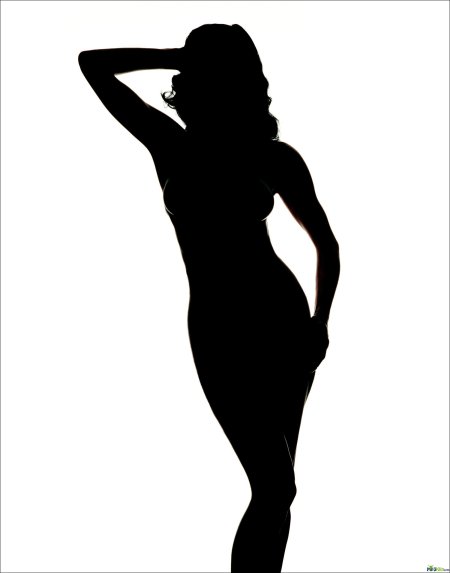 Силуэт фигуры девушки