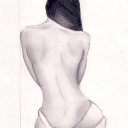 Женщина сзади рисунок