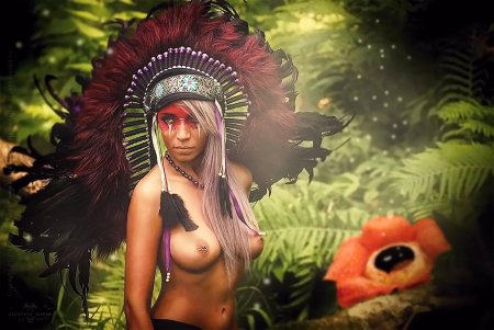 Фотосессия девушек индейцев ню