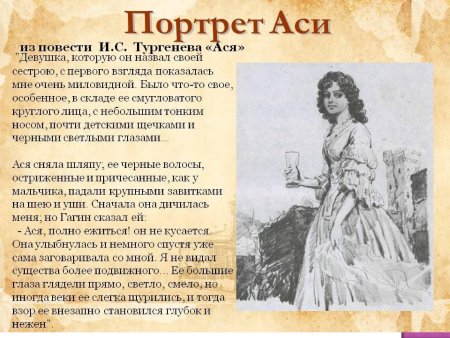Ася Тургенев портрет героини