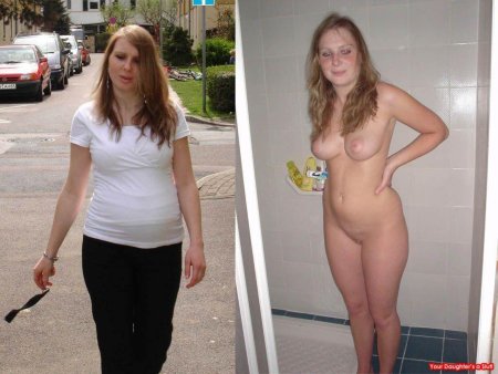 Женщина одетая и раздетая