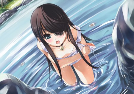 Аниме мокрая девочка