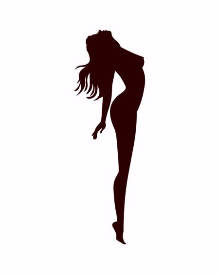 Силуэт фигуры девушки