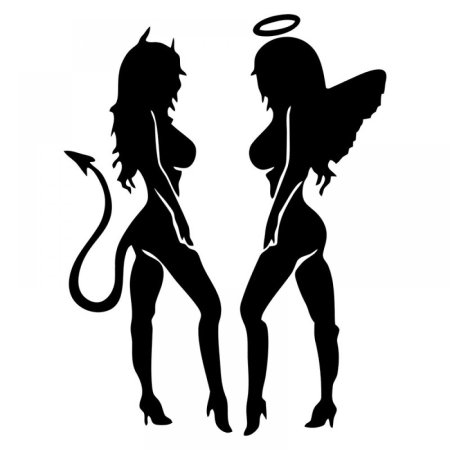 Силуэт ангела и демона