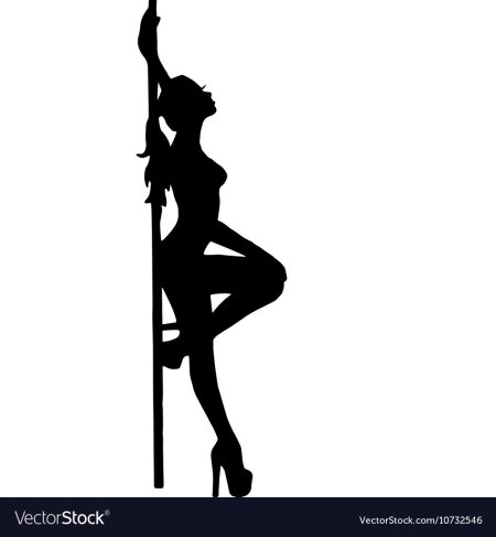 Девушка на пилоне силуэт