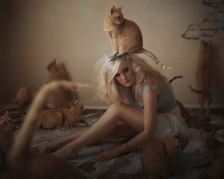 Блондинка с котом