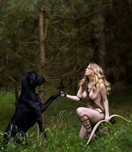 Фотосессия ню с животными