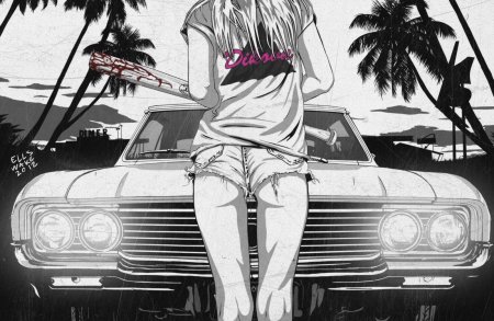 Девушка гангстер арт