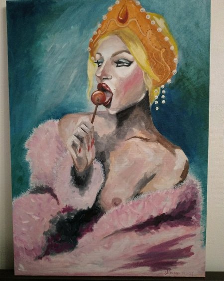 Портрет в кокошнике маслом художника