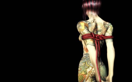 Девушка с тату арт