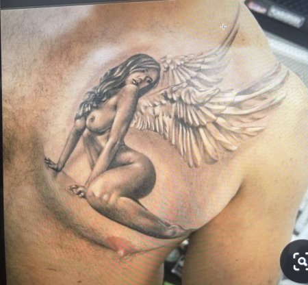 Тату ангела для девушки
