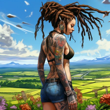 Девушка с дредами