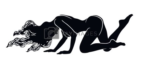 Голые женщины на четвереньках иллюстрация