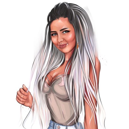 Мультяшная девушка с брейдами