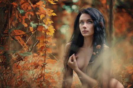 Осенняя фотосессия в стиле ню