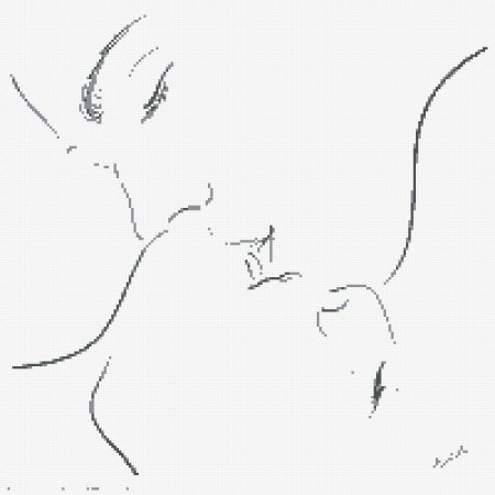 Поцелуй линиями