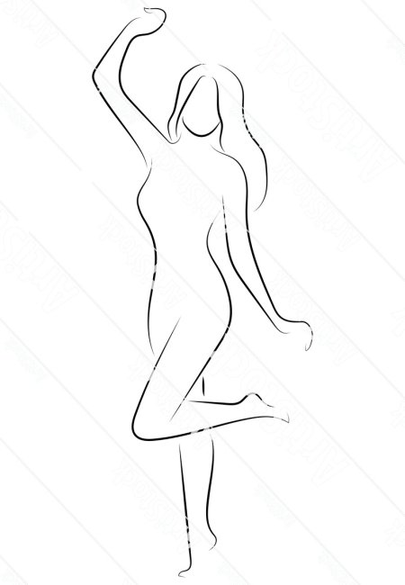 Контур девушки