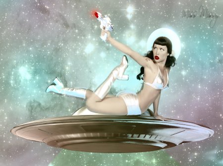 Девушка на космическом корабле