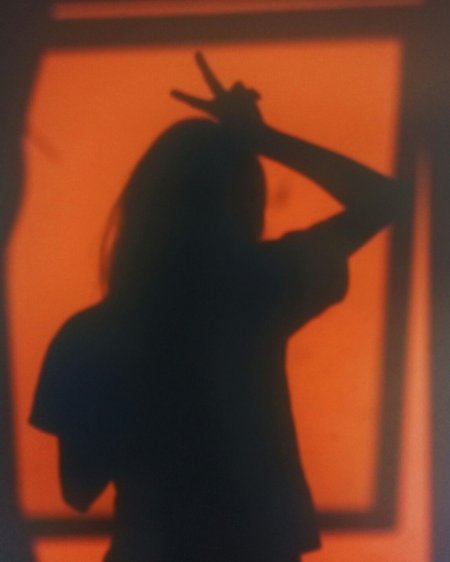 Тень девушки на стене