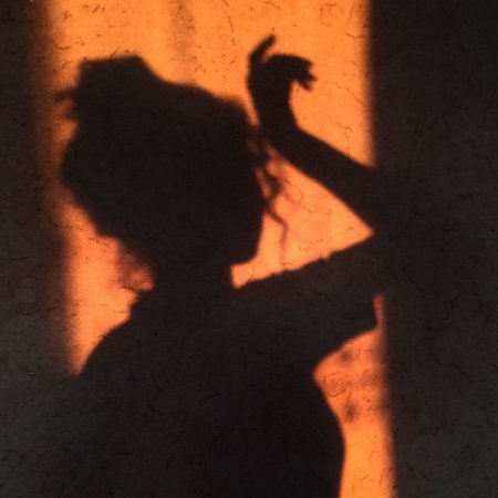 Красивая тень девушки на стене