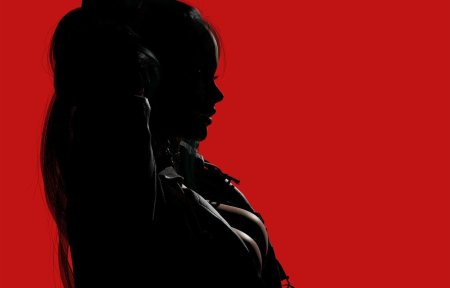 Женский силуэт на темном фоне