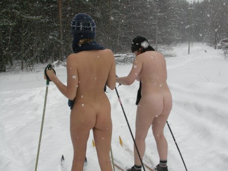 Порно-голышом на лыжах