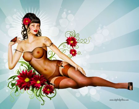 Голые красотки в стиле пин ап