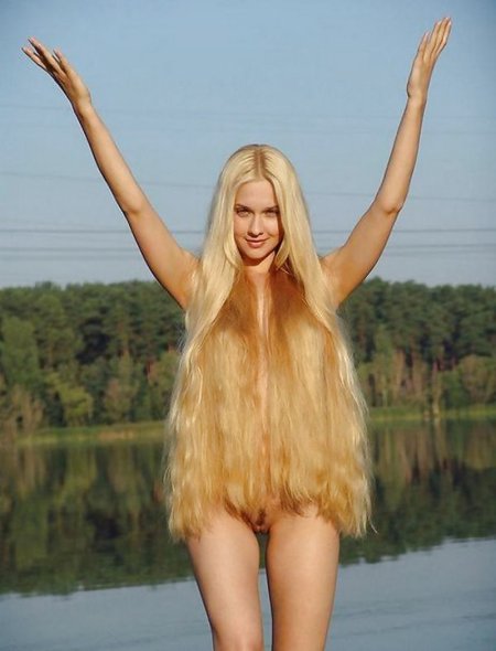 Красивые блондинки с длинными волосами голые