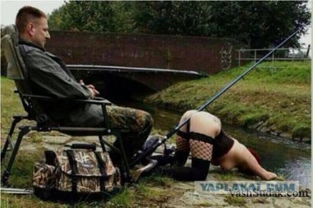 На рыбалке с женой