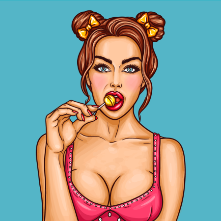 Рисунки девушек в стиле поп-арт