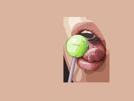 Губы с чупачупсом