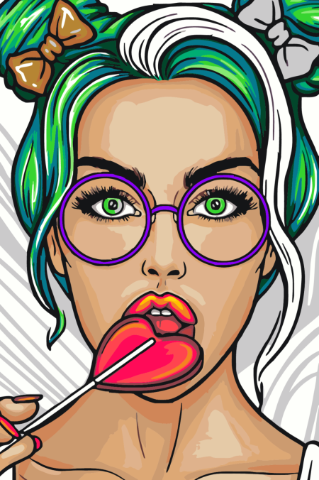 Нарисованные девушки в стиле поп-арт