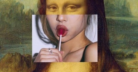 Картина Мона Лиза с Чупа чупсом