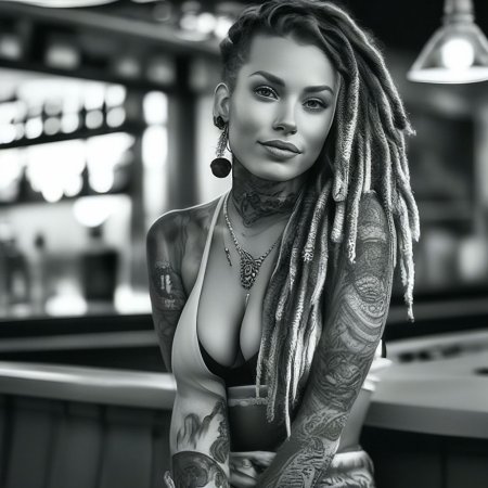 Девушка с дредами