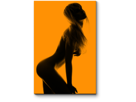 Силуэт девушки на черном фоне