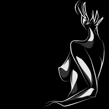 Силуэт голой женщины