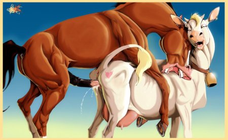 Хентай с животными коровы