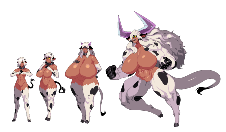 Большие сиськи девушки коровы