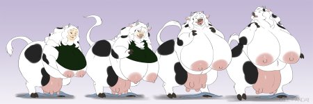 Девушка корова с большими сиськи