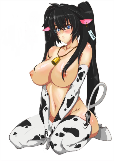 Хентай тян в костюме коровы