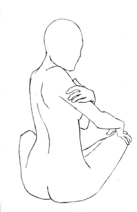 Позы для рисования со спины