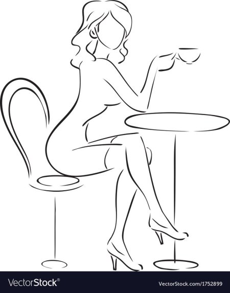 Контурный рисунок женщины