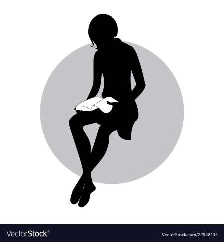 Девочка сидит силуэт