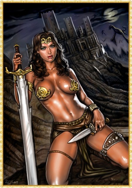 Голые Девы воительницы арт