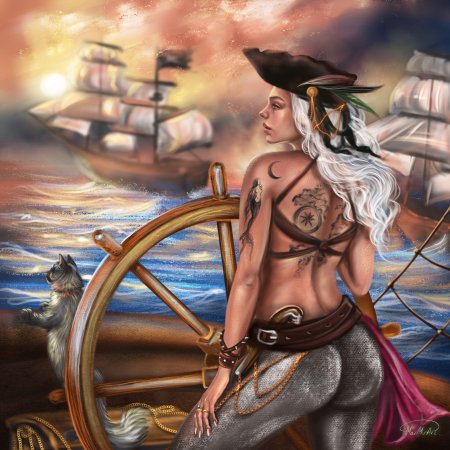 Девушка пират арт